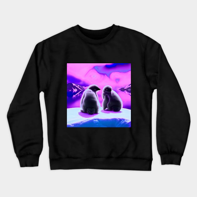 Bebés Pingüinos en la Antártida. Crewneck Sweatshirt by Cotton Candy Art